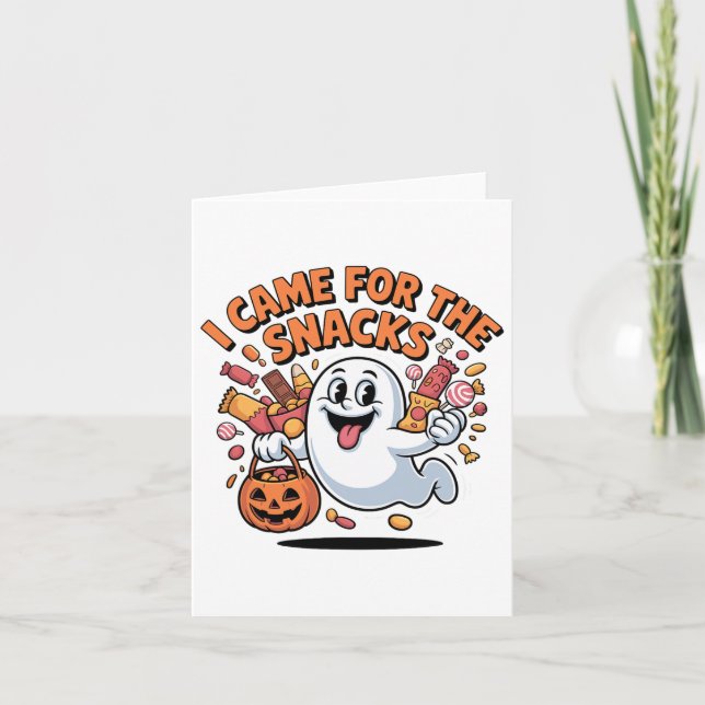 Halloween Snacks Ghost Funny Trick-oder-Leckerei C Karte (Vorderseite)