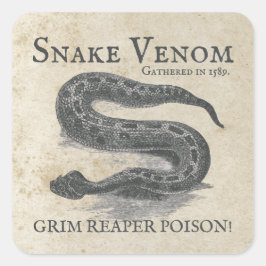 Halloween Snake Venom Antike Apotheke Quadratischer Aufkleber
