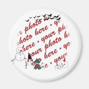 Halloween Snowmen Foto Magnet