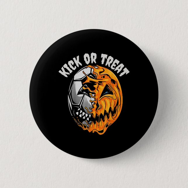 Halloween Soccer Skeleton Button (Vorderseite)