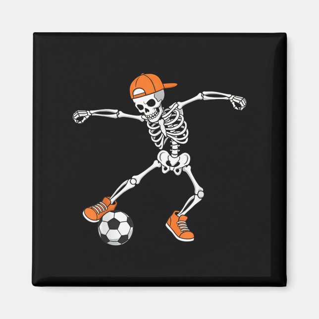 Halloween Soccer Skeleton Football Trick Or Treat  Magnet (Vorne)