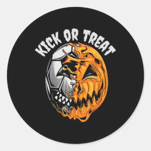Halloween Soccer Skeleton Runder Aufkleber