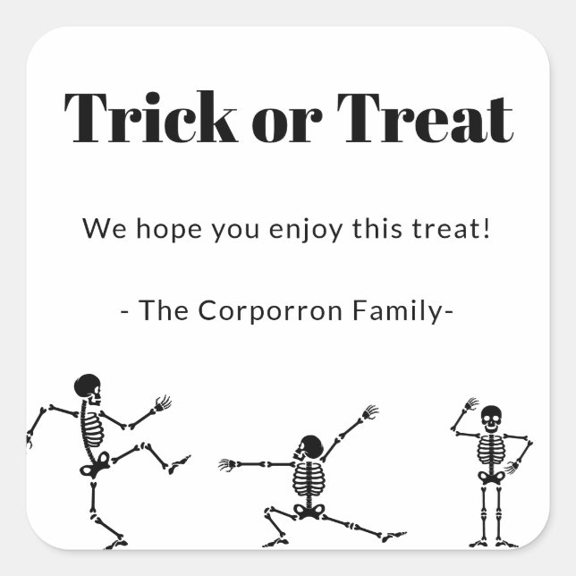Halloween Social Distancing Candy Stickers (Vorderseite)