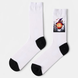 Halloween Socks-Pumpkin, Hexenhut und Schwarze Kat Socken