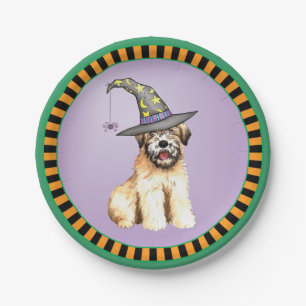 Halloween Soft Coated Wheaten Terrier Pappteller