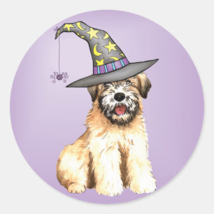 Halloween Soft Coated Wheaten Terrier Runder Aufkleber