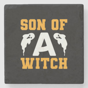 Halloween Sohn einer Hexe Geburtstag Steinuntersetzer