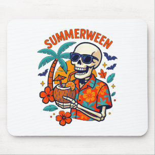 Halloween Sommer Ween Skelett Grusel Urlaub Flo Mousepad