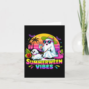 Halloween Sommerweens Lustige Geister führen Hund Karte