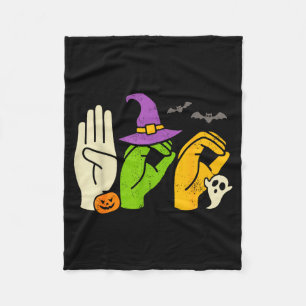 Halloween-Sonderschullehrer Buh in ASL Buh Hände G Fleecedecke