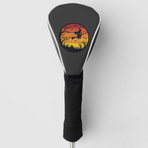 Halloween-Sonnenuntergang-Hexen-Silhouette Retro-K Golf Headcover