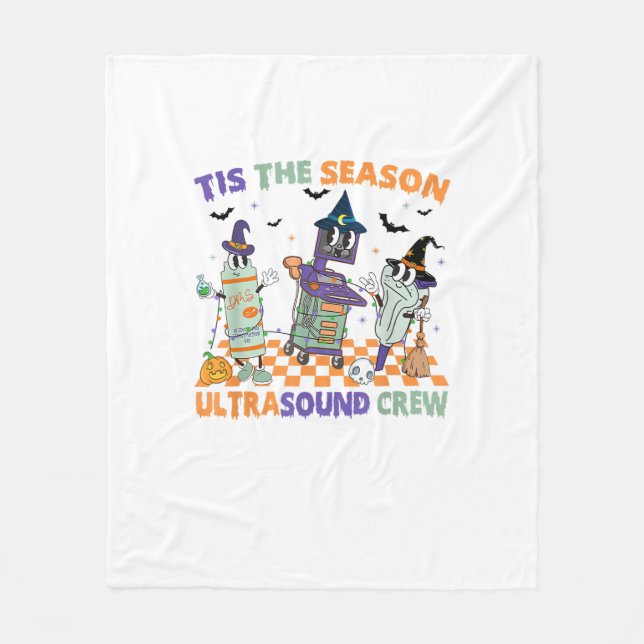 Halloween Sonography Retro Tis The Season Ultrasou Fleecedecke (Vorderseite)