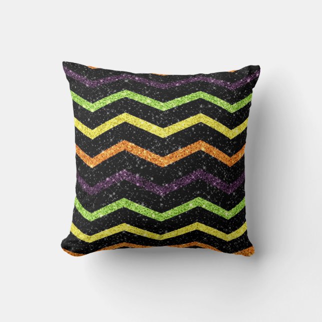 Halloween Sparkle Zig Zag Kissen (Vorderseite)