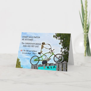 "HALLOWEEN SPASS/DIE UNBEKANNTE BIKER"/SKELETON-KA KARTE