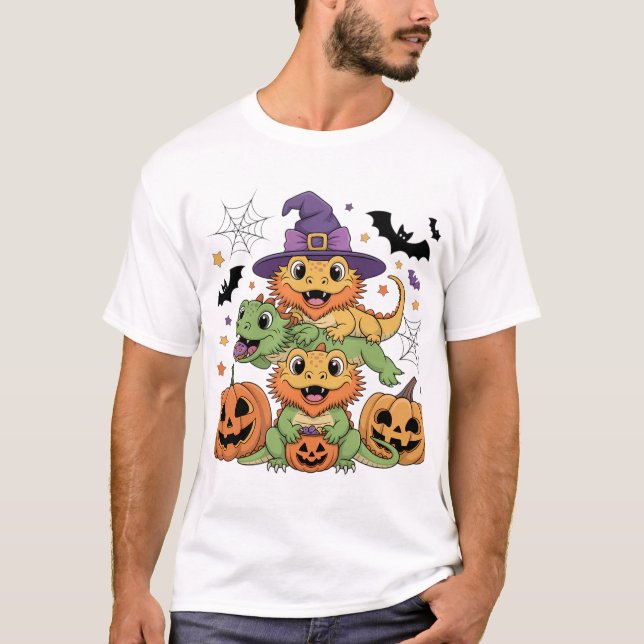Halloween-Spaß für Bartentauber T-Shirt (Vorderseite)