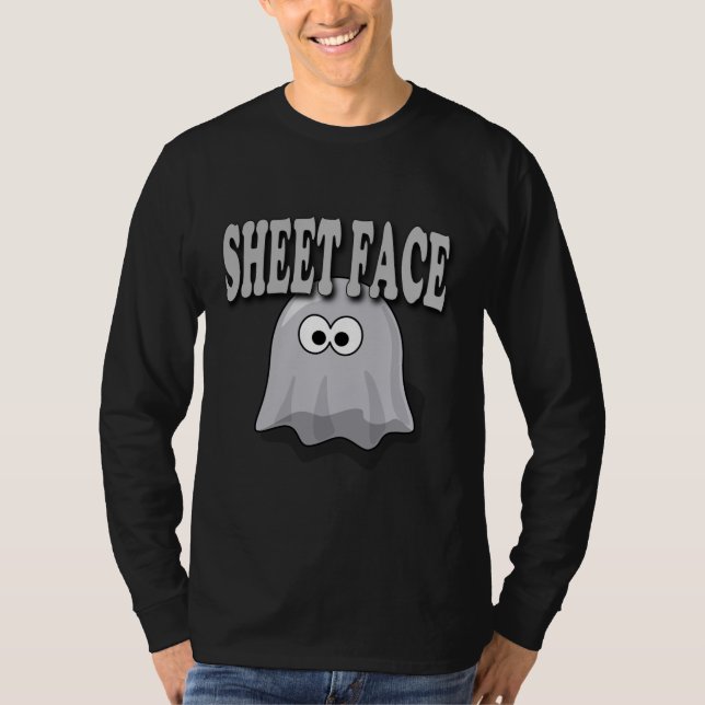 Halloween Spaß Ghost Sheet Face T-Shirt (Vorderseite)
