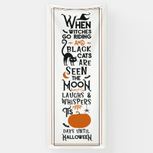 Halloween Spaß   Hexen Reiten Schwarze Katzen Auge Banner