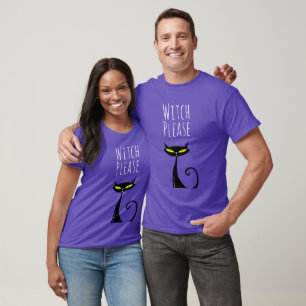 Halloween-Spaß Katze Hexe Bitte T-Shirt