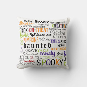 Halloween-Spaß mit Worten Typografie Kissenhülle Kissen