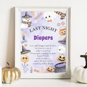 Halloween "Spate Night Diapers" Baby Showspiel Po Poster
