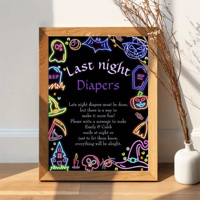 Halloween "Spate Night Diapers" Baby Showspiel Po Poster (Von Creator hochgeladen)