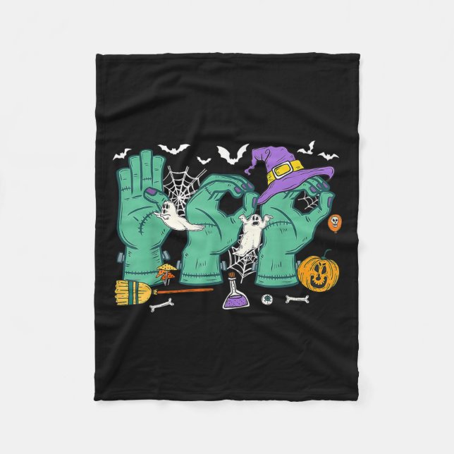 Halloween Sped Teacher Boo in Asl Boo Handzeichen  Fleecedecke (Vorderseite)