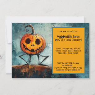 Halloween-Spektakel und der grinsende Kürbis Einladung