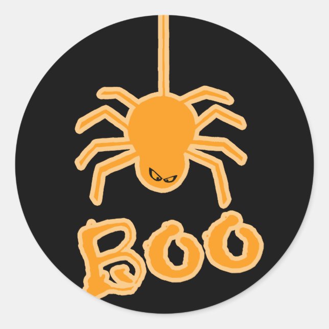 Halloween Spider Boo Runder Aufkleber (Vorderseite)