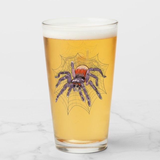 Halloween Spider Creepy Fun Glas (Vorne (Gefüllt))