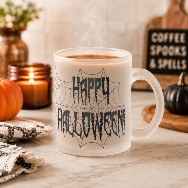 Halloween Spider Fingers und Web Mattglastasse (Halloween Spider Fingers and Web Frosted Glass Coffee Mug)
