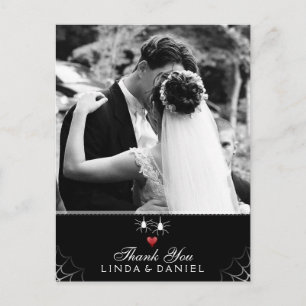 Halloween Spider Gothic Danke Foto Postkarte