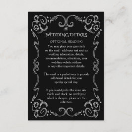 Halloween Spider Gothic Scroll Hochzeitsdetails Begleitkarte