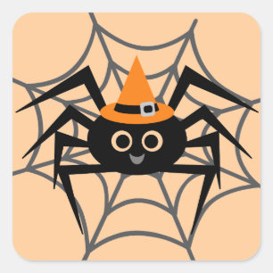 Halloween Spider in Web-Shirts und Geschenke Quadratischer Aufkleber