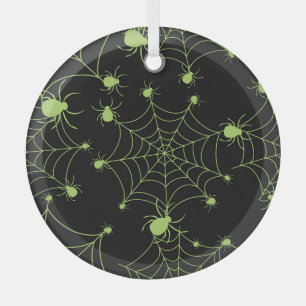Halloween Spider Net Creative Pattern Ornament Aus Glas