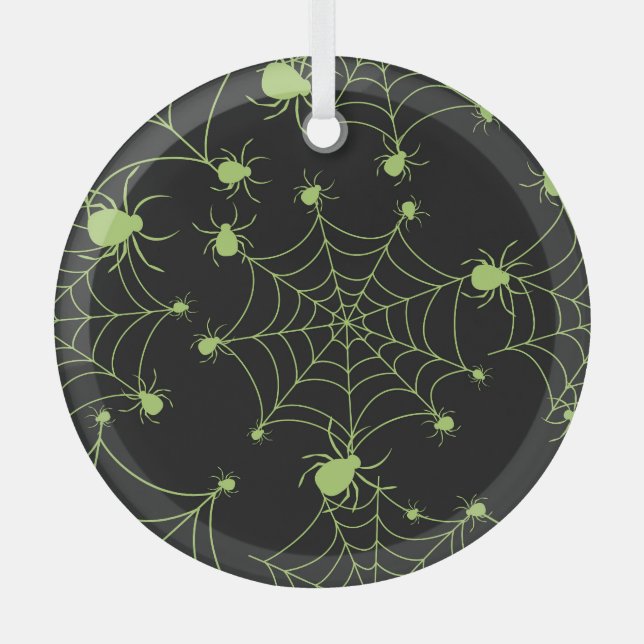Halloween Spider Net Creative Pattern Ornament Aus Glas (Vorderseite)