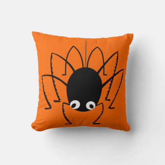 Halloween Spider Orange Throw Kissen