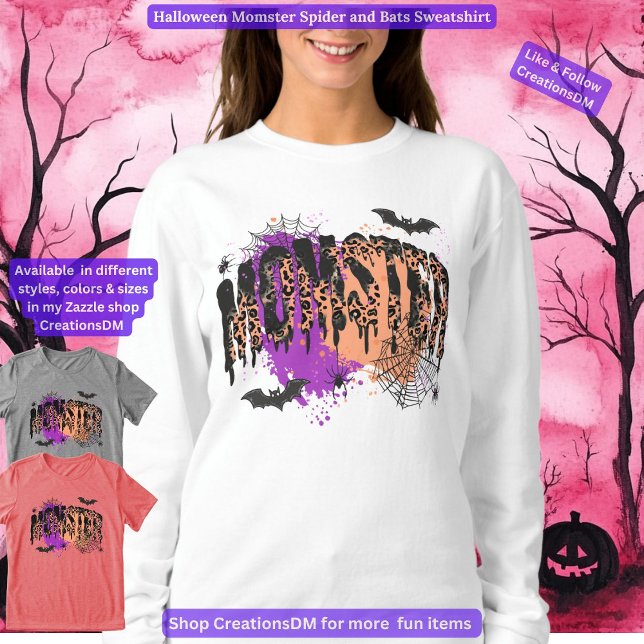 Halloween Spider und Fledermäuse Sweatshirt (Von Creator hochgeladen)