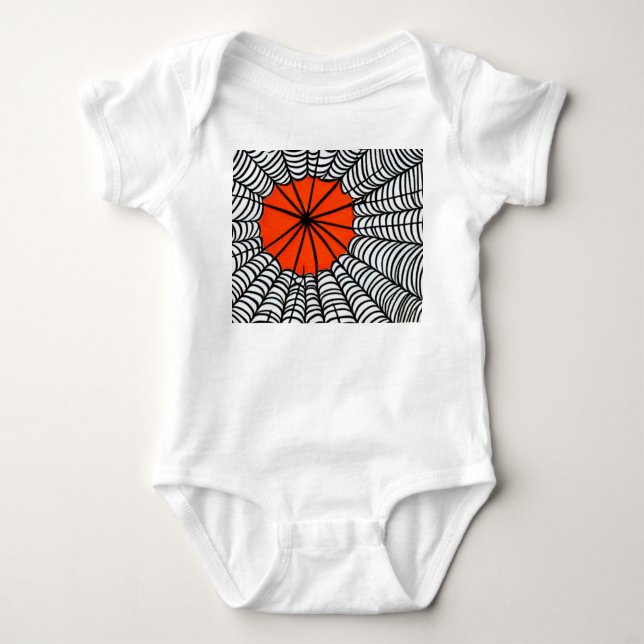 Halloween Spider Web Baby Strampler (Vorderseite)