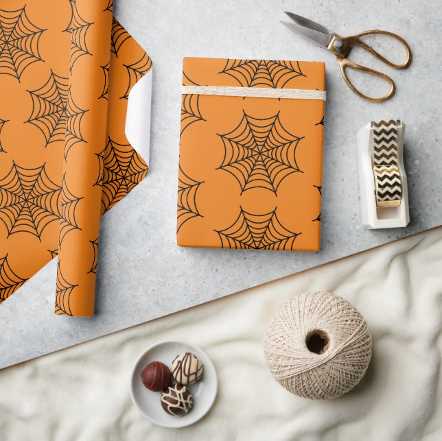 Halloween Spider Web Black Lila Goth Spooky Geschenkpapier (Kunsthandwerk)
