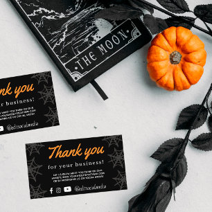 Halloween Spider Web Danke Business Card Begleitkarte