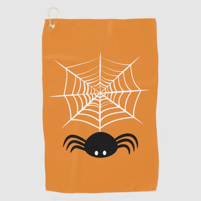 Halloween Spider Web Golfhandtuch (Vorderseite)