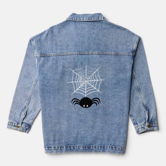 Halloween Spider Web Jeansjacke (Rückseite)