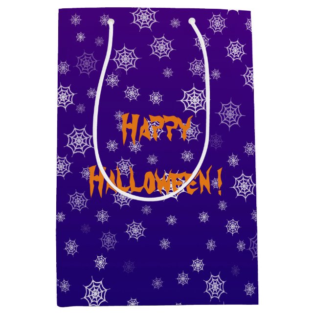 Halloween Spider Web Mittlere Geschenktüte (Vorderseite)