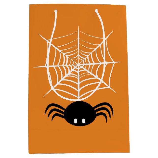 Halloween Spider Web Mittlere Geschenktüte (Vorderseite)