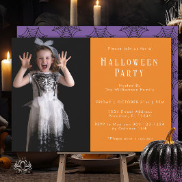 Halloween Spider Web Modern Simple Party Foto Postkarte
