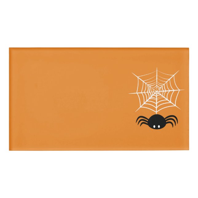 Halloween Spider Web Namenschild (Vorderseite)