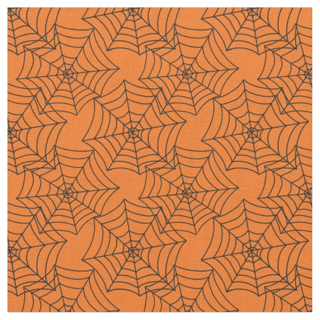 Halloween Spider Web Orange Stoff (Nahaufnahme)
