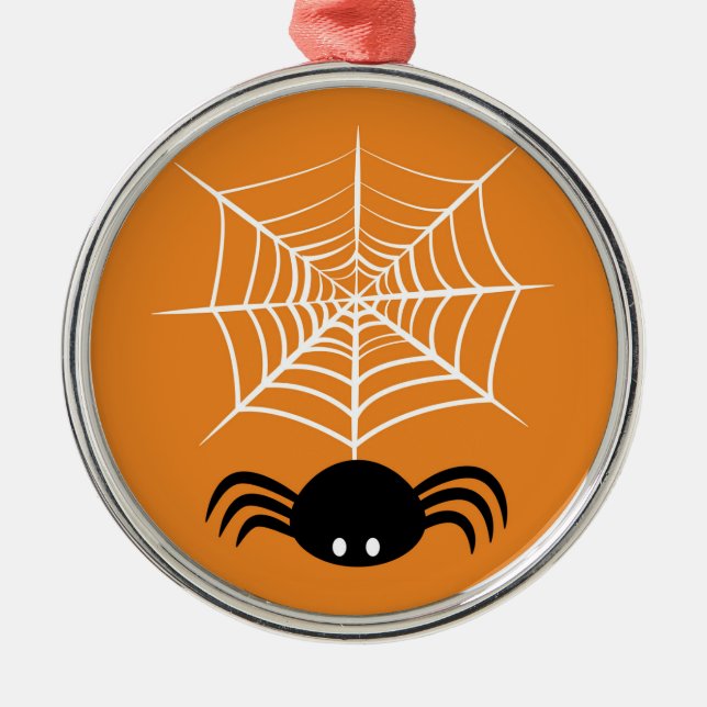 Halloween Spider Web Ornament Aus Metall (Vorne)