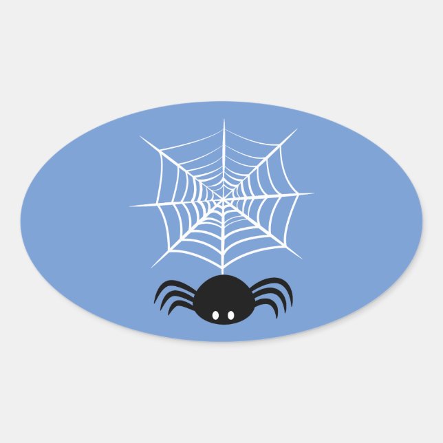 Halloween Spider Web Ovaler Aufkleber (Vorderseite)