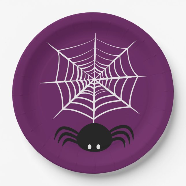 Halloween Spider Web Pappteller (Vorderseite)